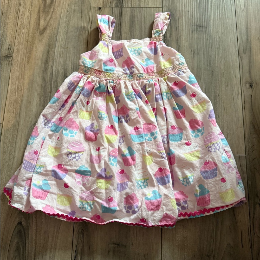 Gymboree Pink Cupcake Print Kids Dress Sz 2T